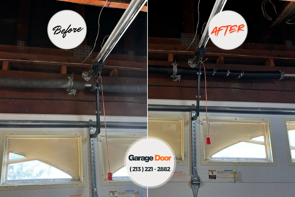 Before and after: garage door repair Idabel, OK